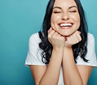 Lady smiles