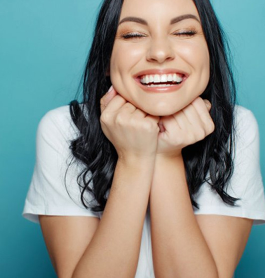 Lady smiles radiantly