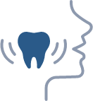 Animated facial profile with tooth