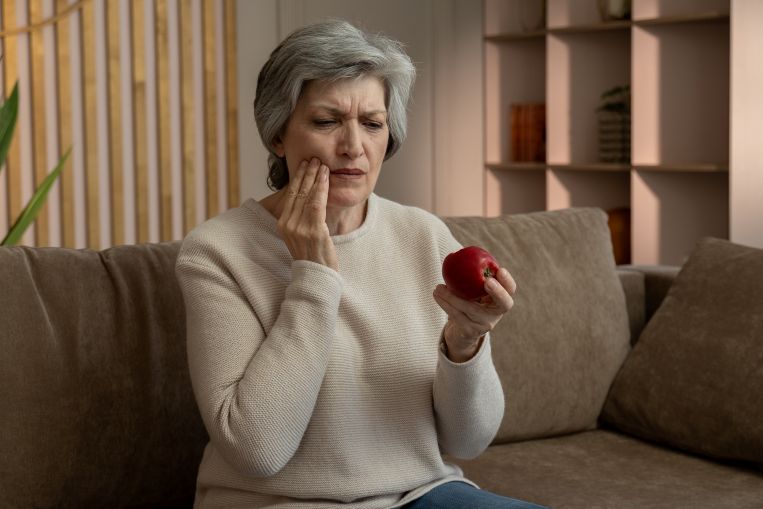 A woman with dental pain
